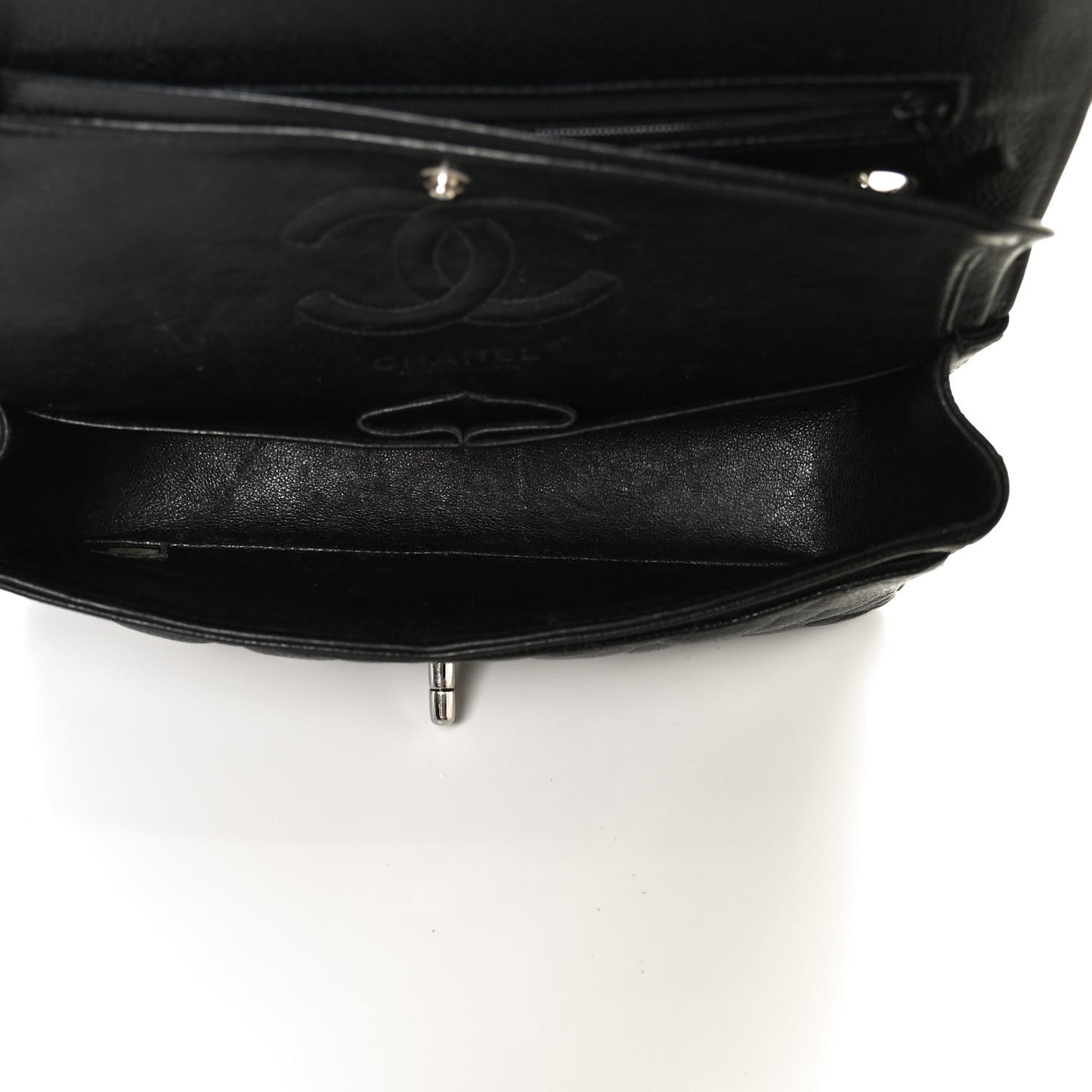 Caviar Quilted Small Double Flap Black