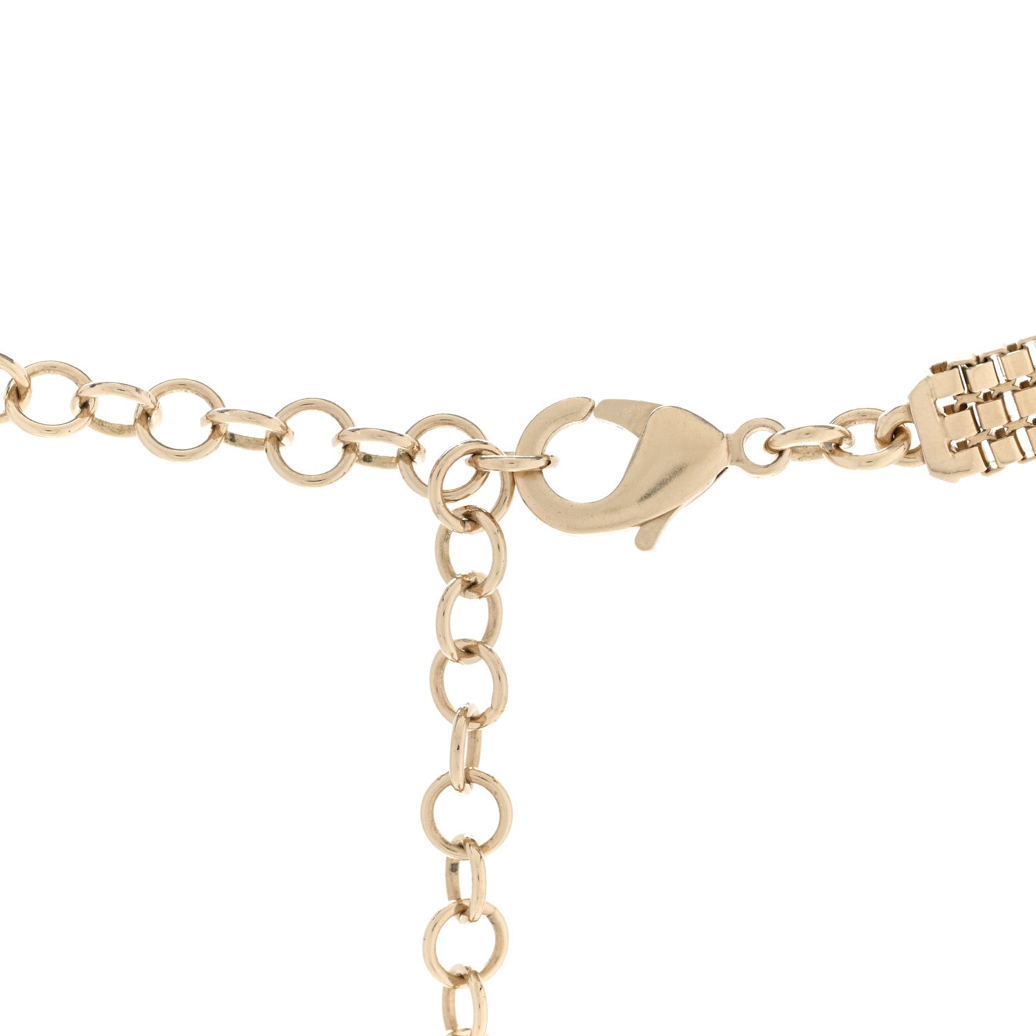 Chanel Metal Chain Link CC Medallion Choker Necklace Gold 5 of 7