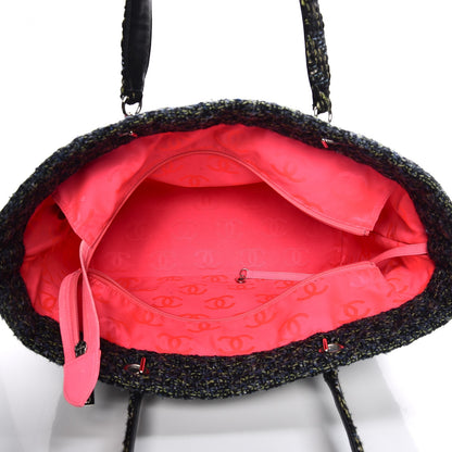 Chanel Tweed Quilted Large Cambon Tote Blue 5 of 9