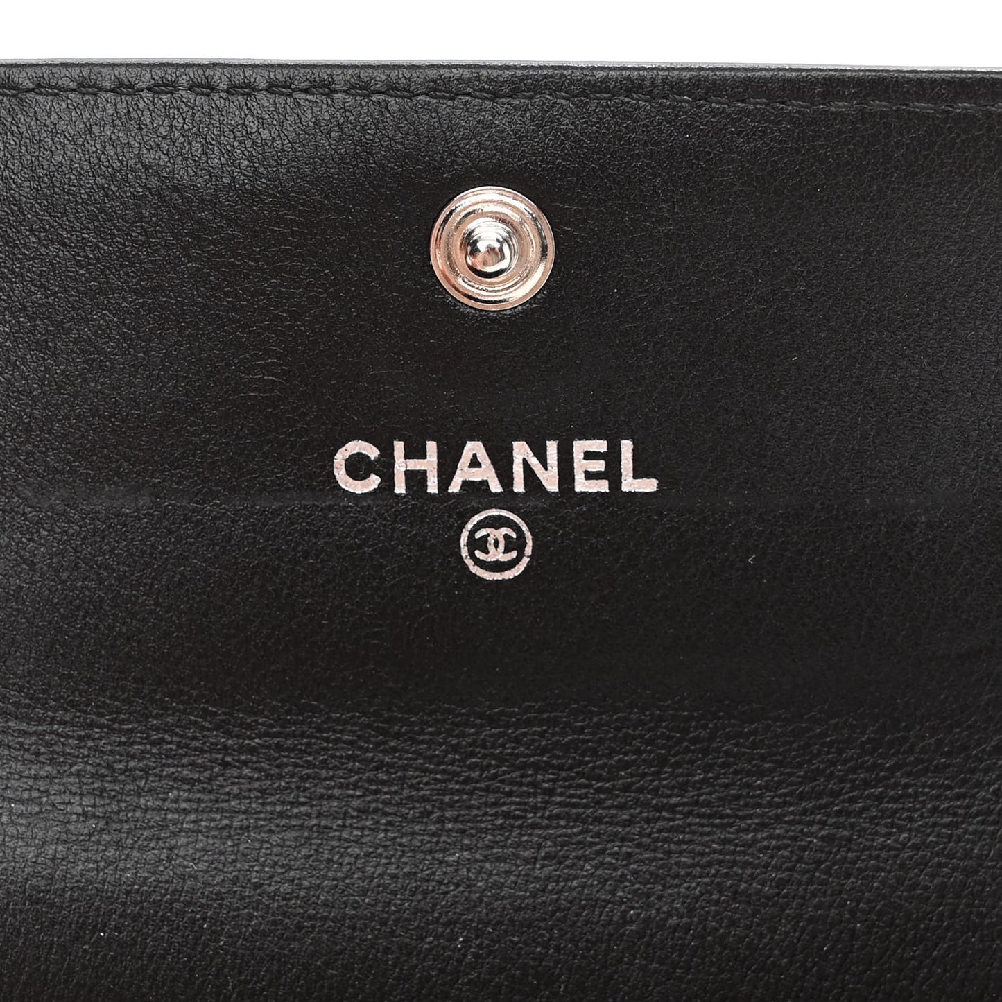 Patent Quilted Flap Card Holder So Black