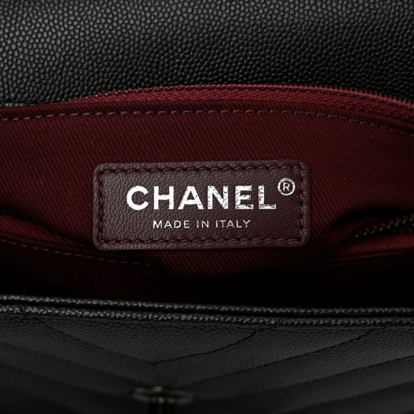 Caviar Chevron Quilted Small Coco Handle Flap So Black
