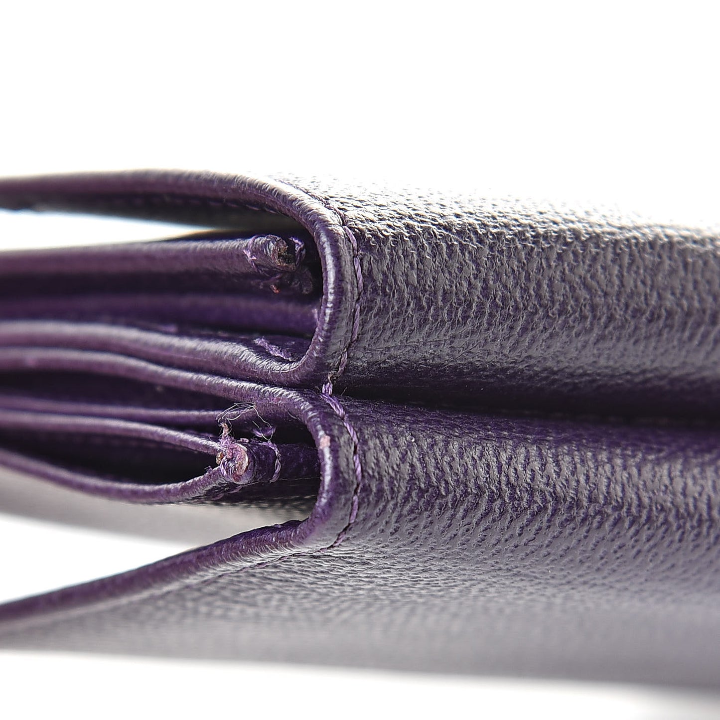 Goatskin Compact Double Sided Wallet Purple