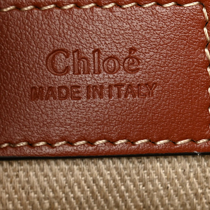 Chloe Cotton Calfskin Medium Woody Ribbon Tote White Brown 6 of 13