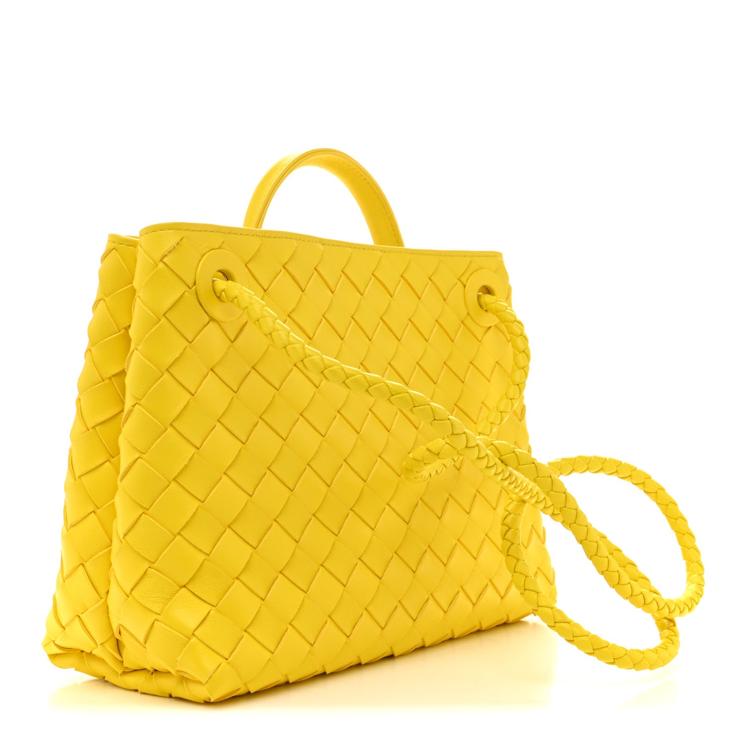 Bottega Veneta Nappa Intrecciato Small Andiamo Shoulder Bag Sulfur