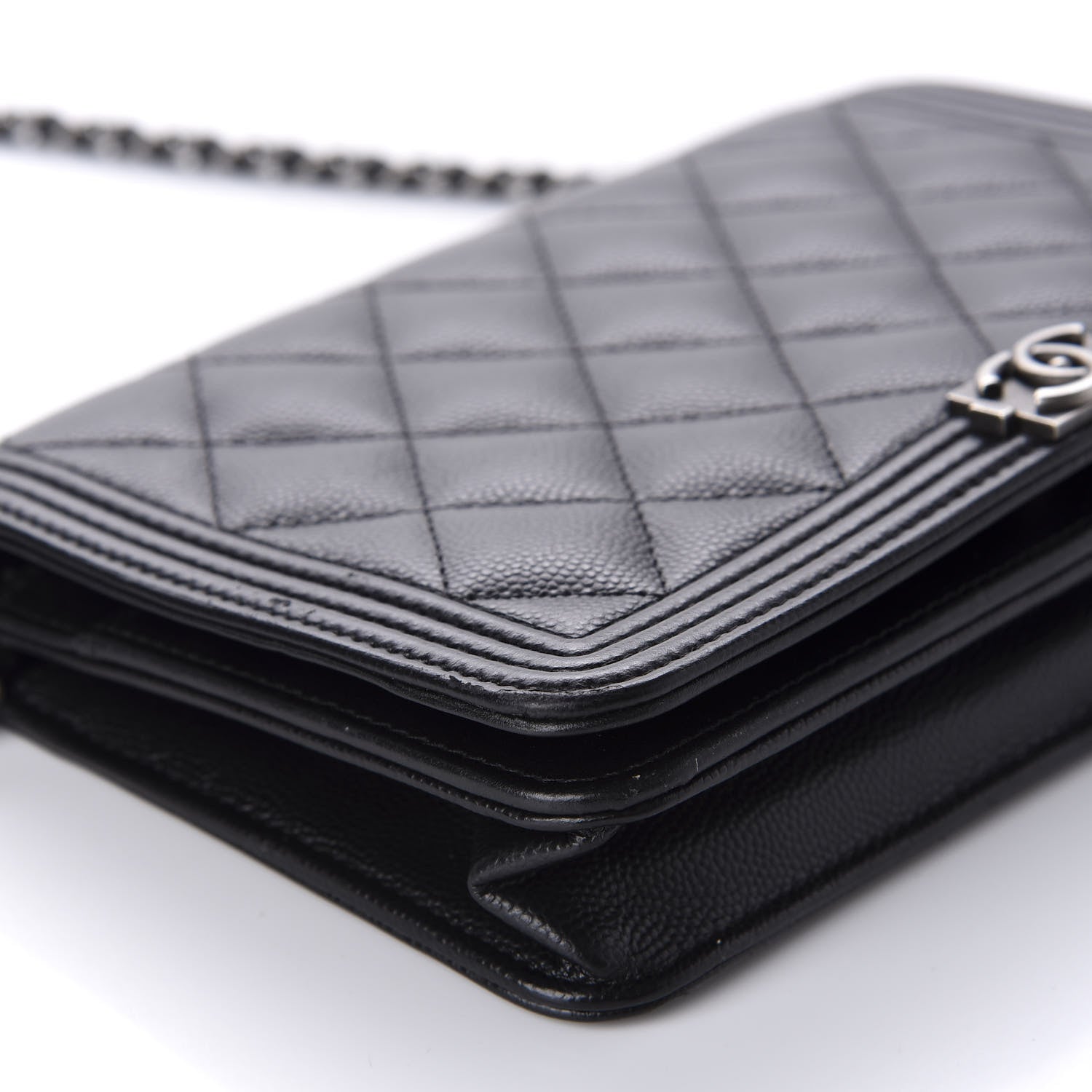Chanel Caviar Quilted Boy Wallet On Chain WOC Black 6 of 12