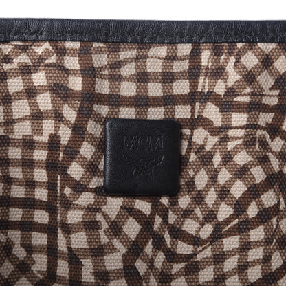 MCM Visetos Calfskin Motif Rombi Lion Printed Reversible Shopper Tote Cognac 9 of 10