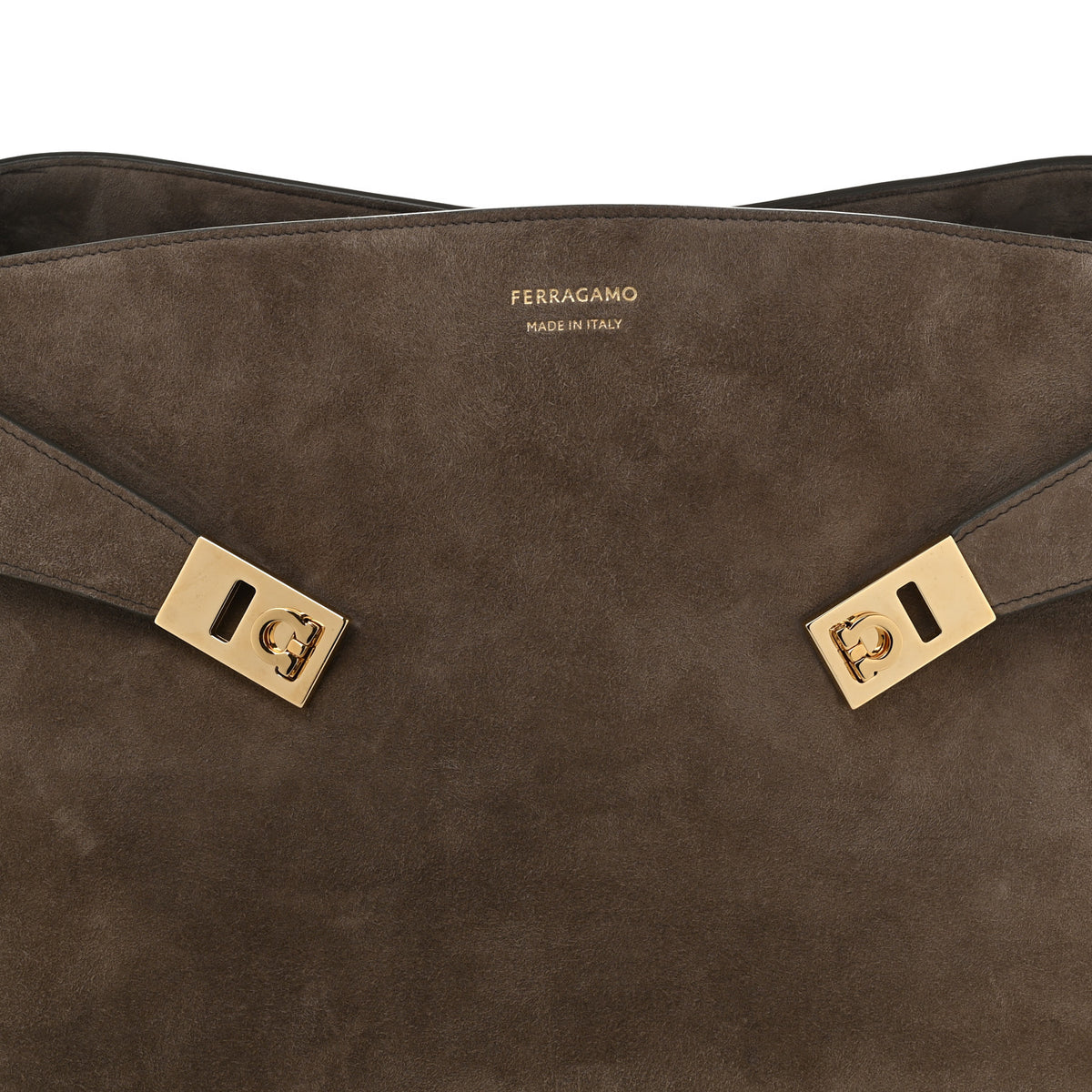 Suede Large Hug Soft Shoulder Bag Concrete