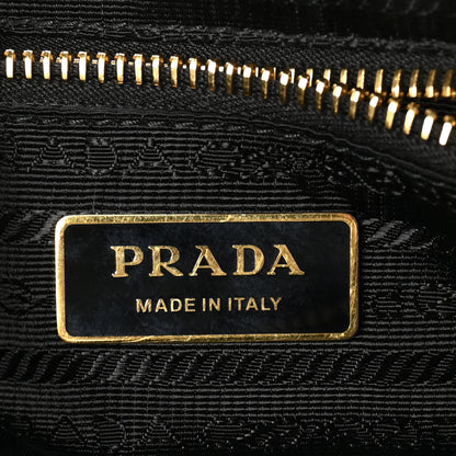 Prada Glossy Calfskin Triangle Large Bonnie Shoulder Bag Black 6 of 9