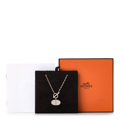 Hermes 18K Rose Gold Diamond Chaine D'Ancre Verso Pendant Necklace ST 5 of 5