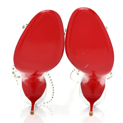 Christian Louboutin PVC Specchio Calfskin Icone A Clous 100 Sandals 36.5 Version Silver 5 of 10