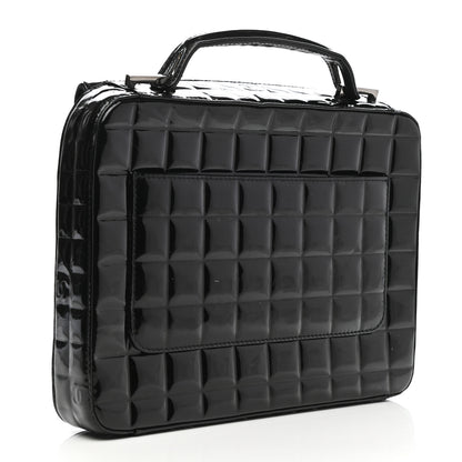 Chanel Patent Quilted Chocolate Bar Top Handle Bag Black 3 of 9