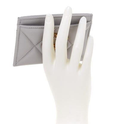 Chanel Lambskin Quilted Chanel 19 Card Holder Grey 2 of 9