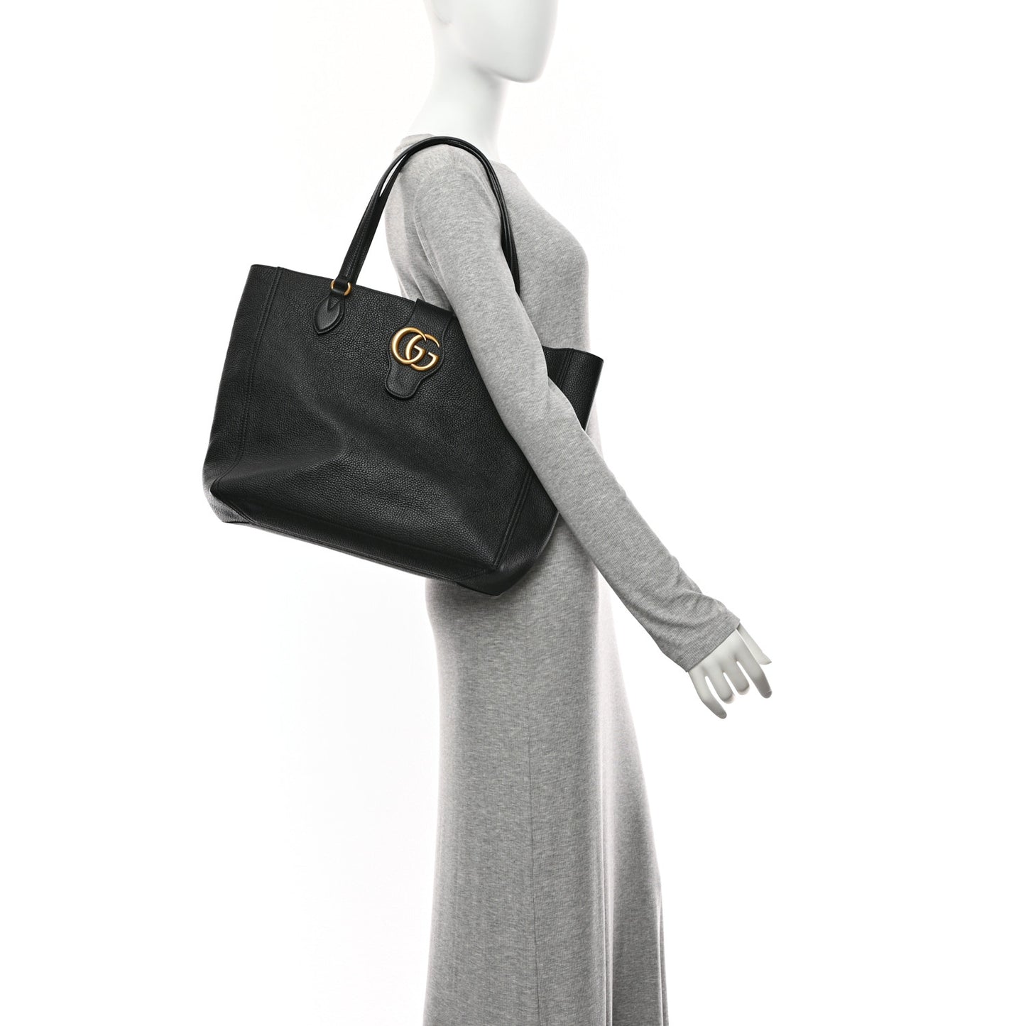 Grained Calfskin Small Dahlia Tote Black