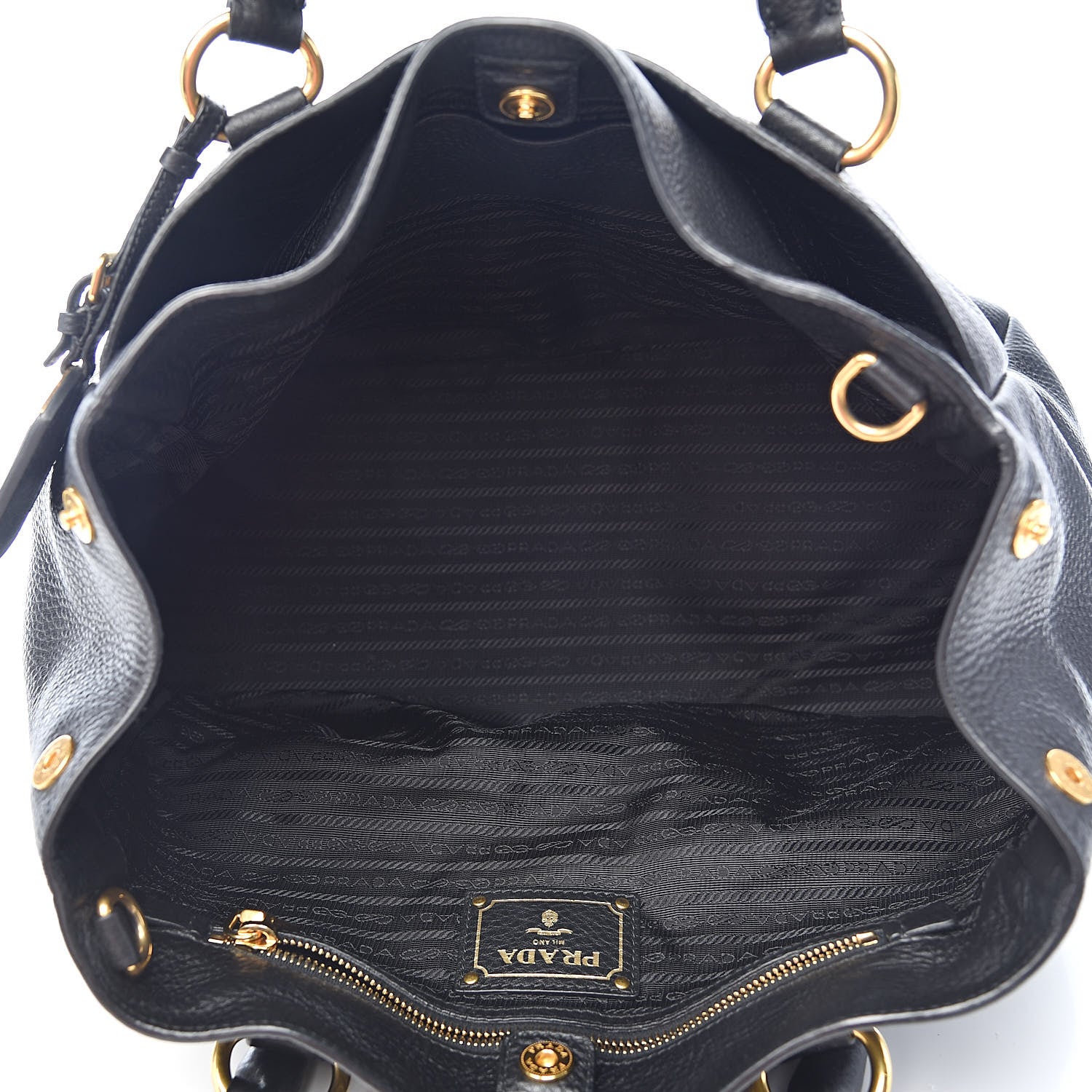 Prada Vitello Daino Tote Black 6 of 12