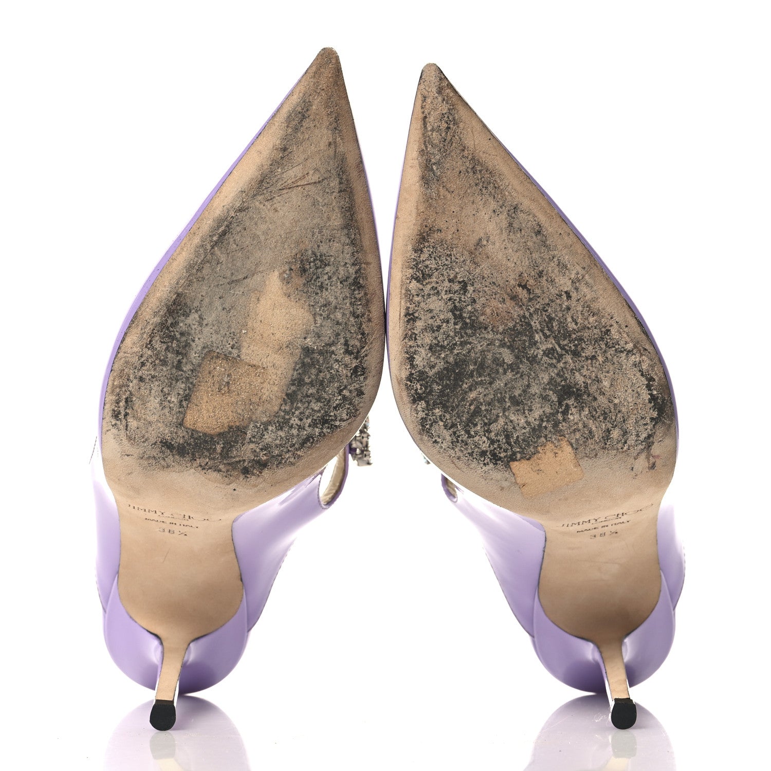 Jimmy Choo Patent Crystal Bing 100 Pumps 38.5 Wisteria 6 of 8