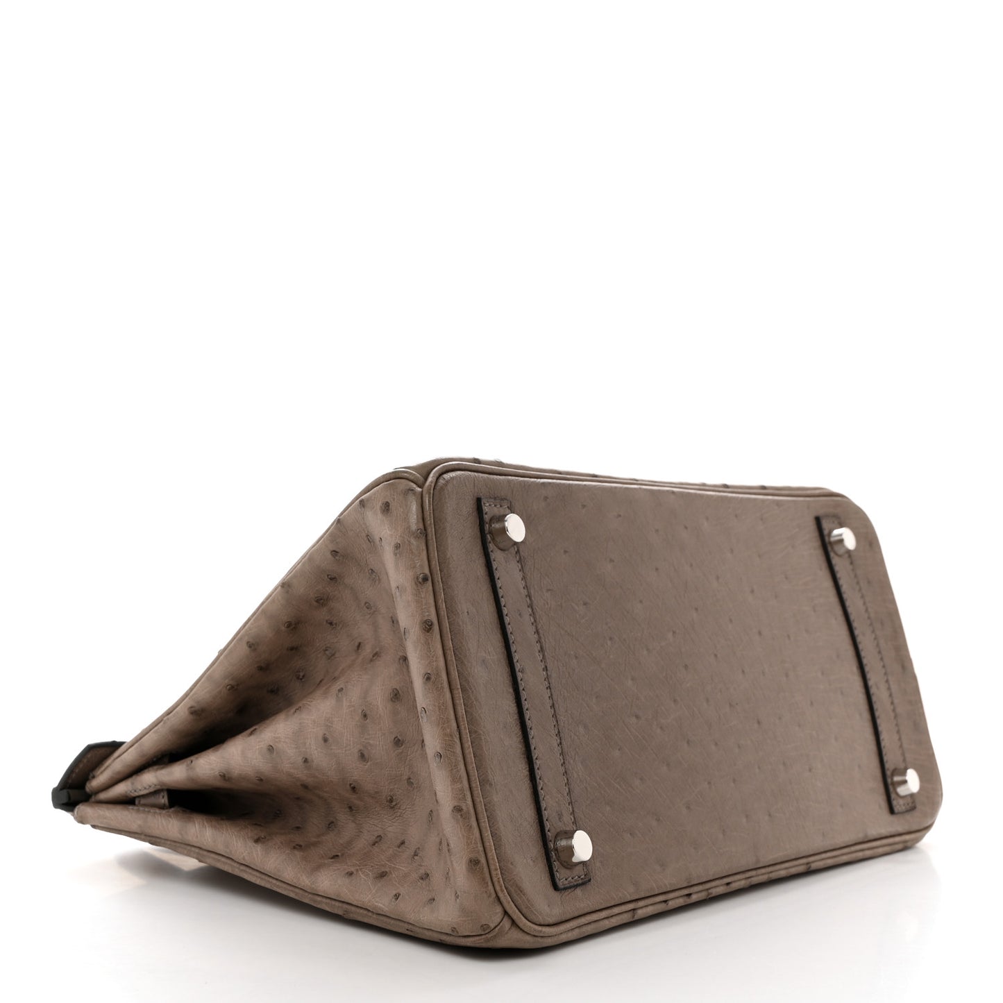Ostrich Birkin 30 Gris Tourterelle