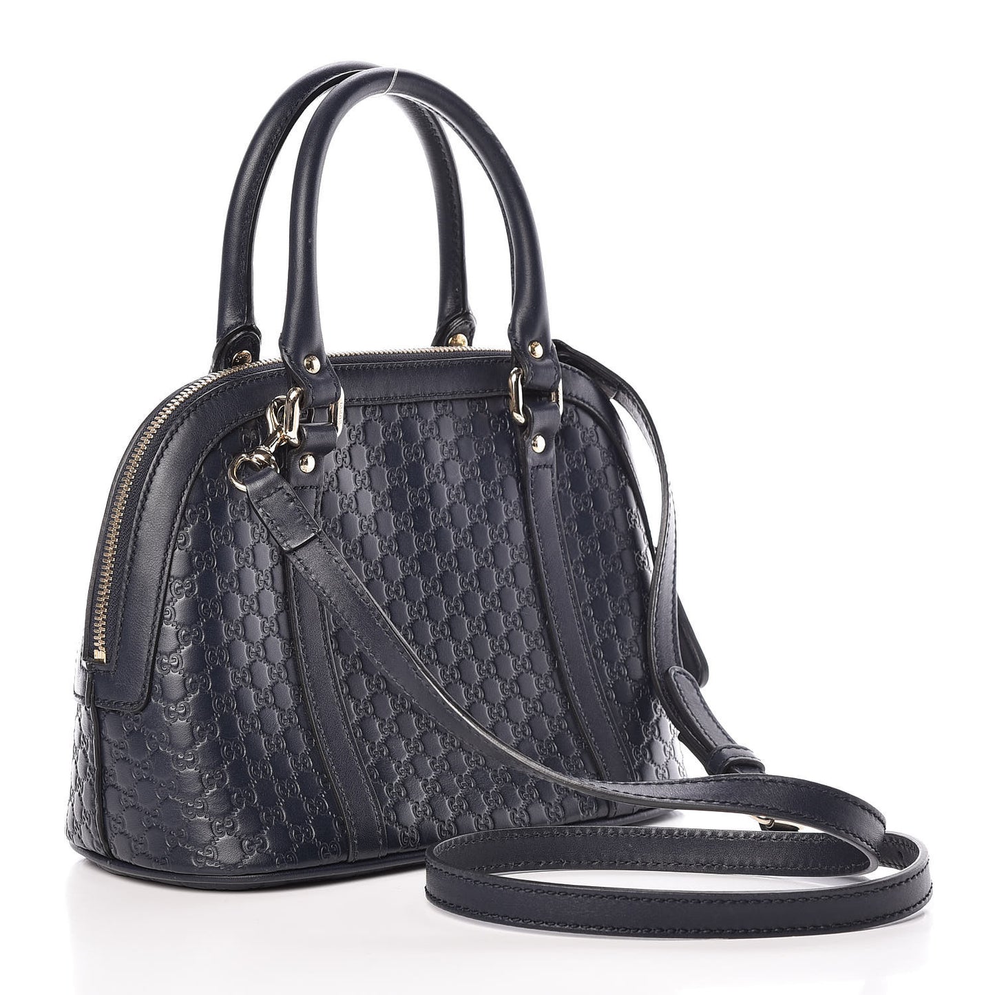 Soft Microguccissima Mini Dome Bag Blue