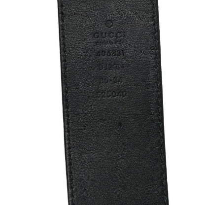 Gucci Textured Dollar Calfskin Nickel Double G 40mm Belt 85 34 Black 4 of 9