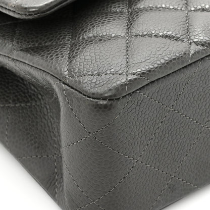Chanel Caviar Quilted Medium Double Flap Dark Grey 10 of 16