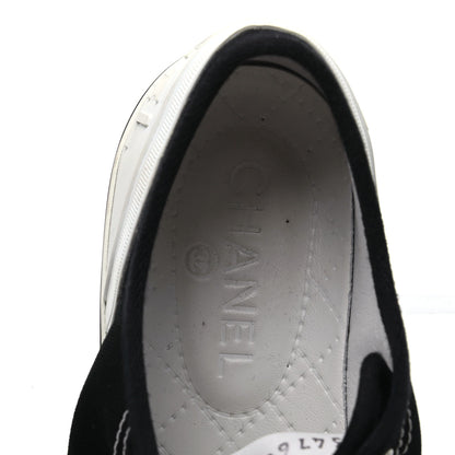Chanel Canvas Lace Up Cap Toe Sneakers 36.5 Black 8 of 12