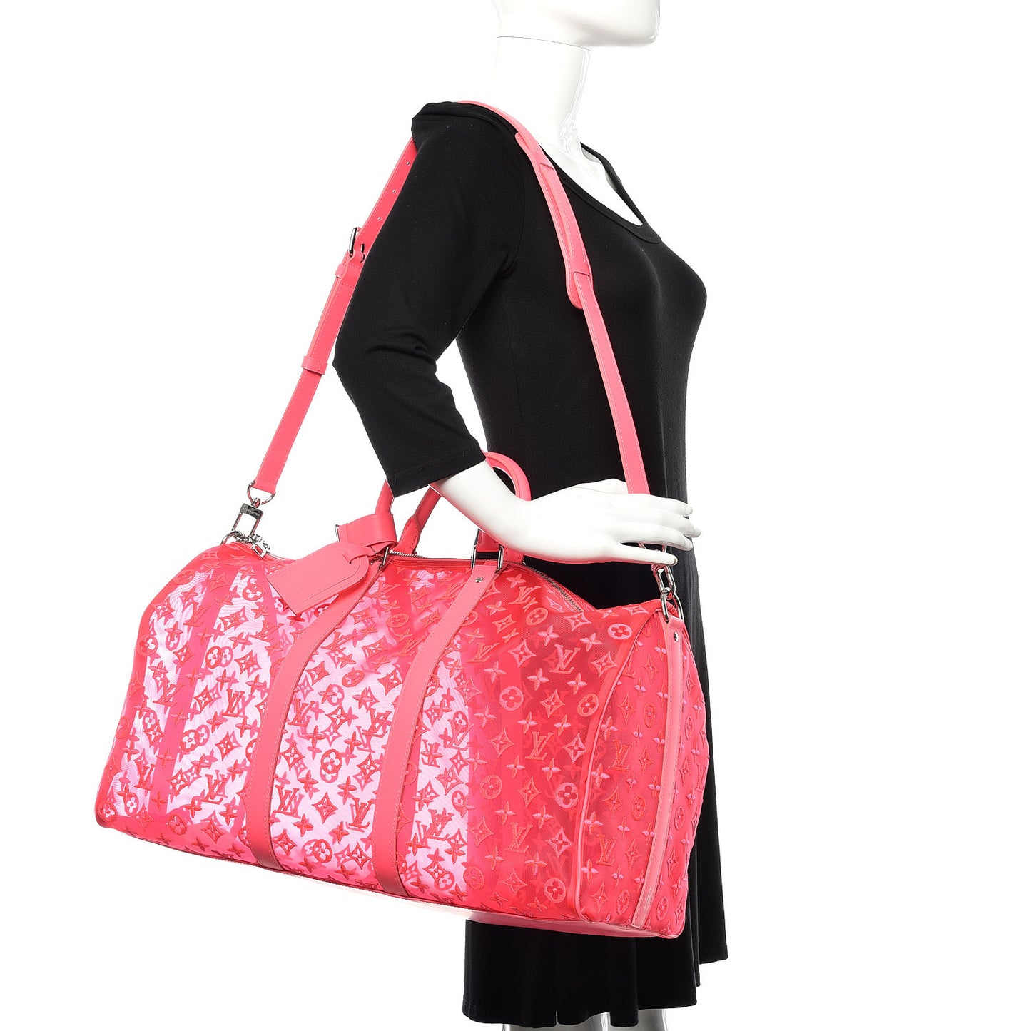 Monogram Fluo See Through Keepall Bandouliere 50 Rose