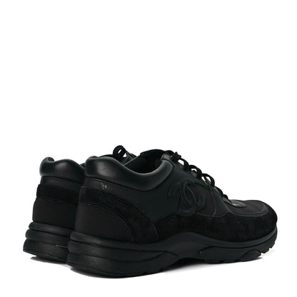 Chanel Toile Suede Calfskin CC Sneakers 40 Black 4 of 9
