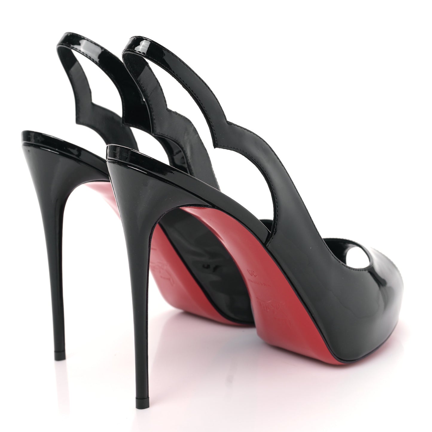 Patent Hot Chick Slingback Platform Peep Toe 120 Pumps 39 Black