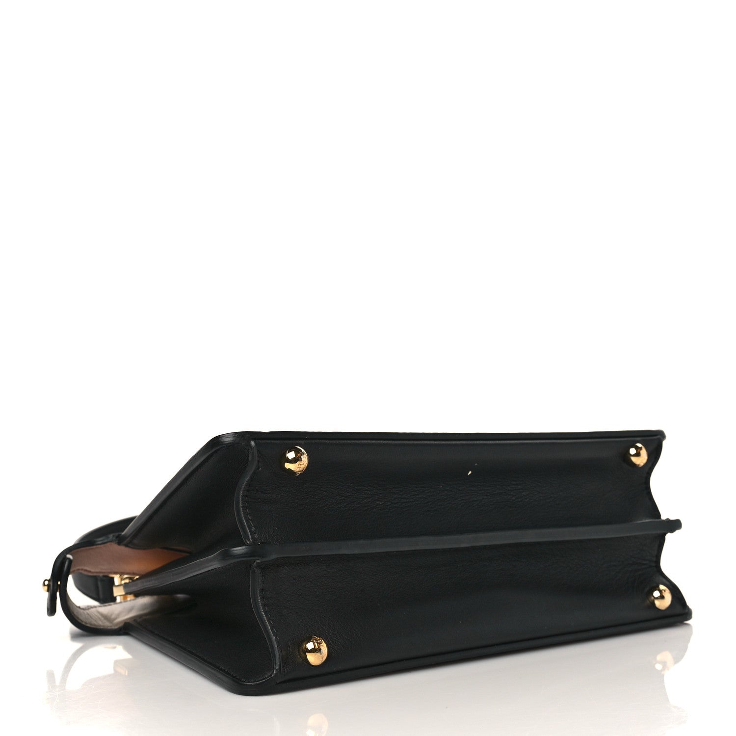Fendi Vitello Seta Nappa Bi-Color Small Peekaboo I SEE U Satchel Black Light Rose Tortora 3 of 6