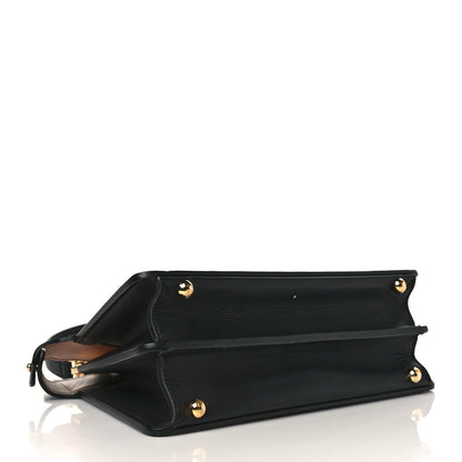 Fendi Vitello Seta Nappa Bi-Color Small Peekaboo I SEE U Satchel Black Light Rose Tortora 3 of 6
