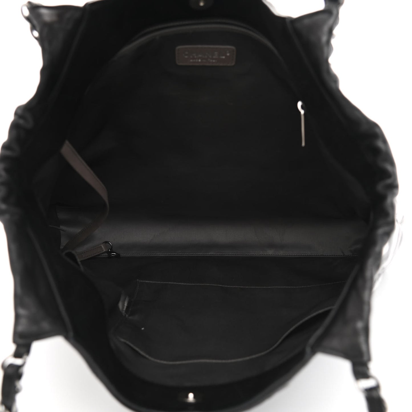 Patent Calfskin Patchwork Brooklyn Tote Black