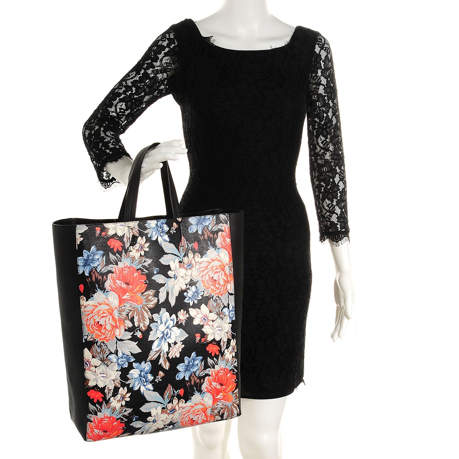 Celine Lambskin Floral Vertical Cabas Potiron 2 of 9