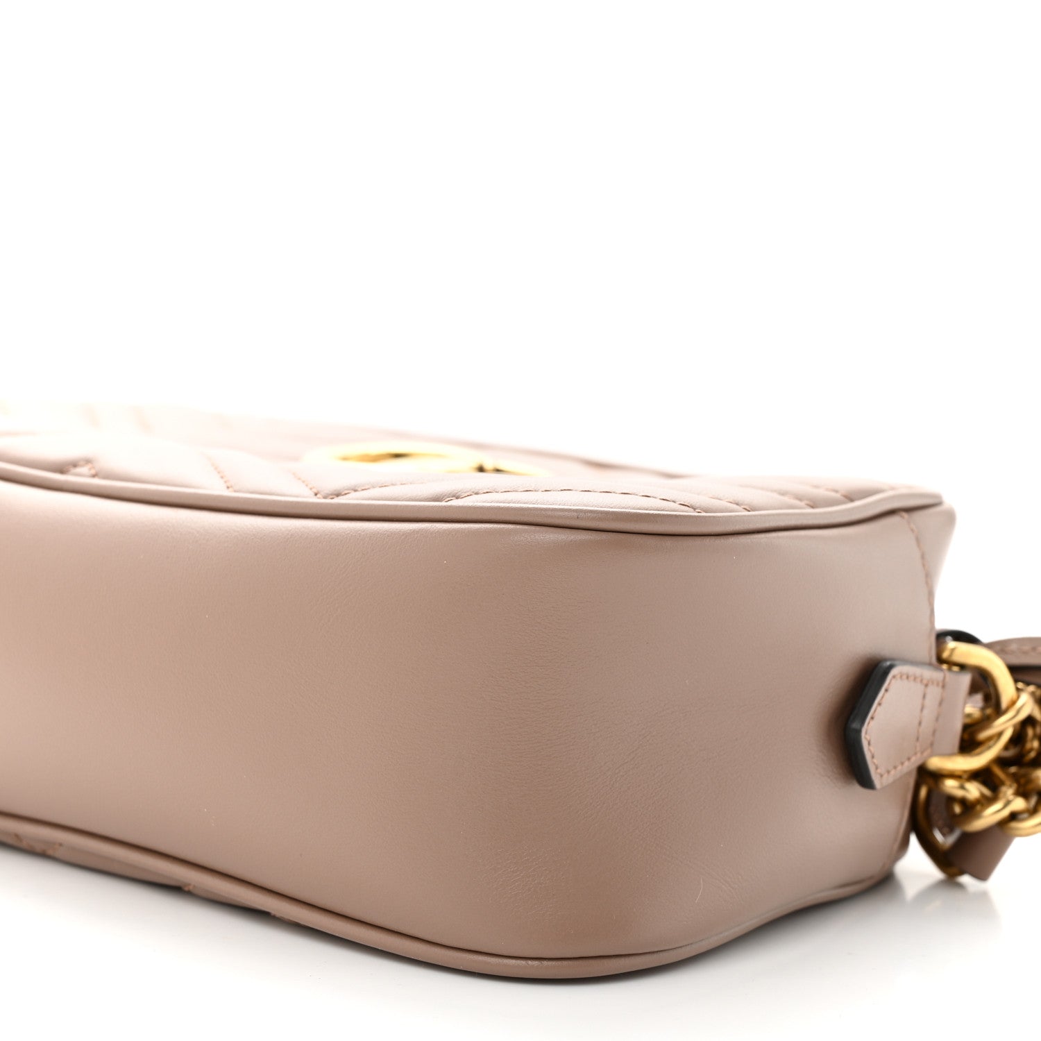 Gucci Calfskin Matelasse Small GG Marmont Chain Shoulder Bag Porcelain Rose 10 of 11