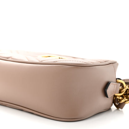 Gucci Calfskin Matelasse Small GG Marmont Chain Shoulder Bag Porcelain Rose 10 of 11