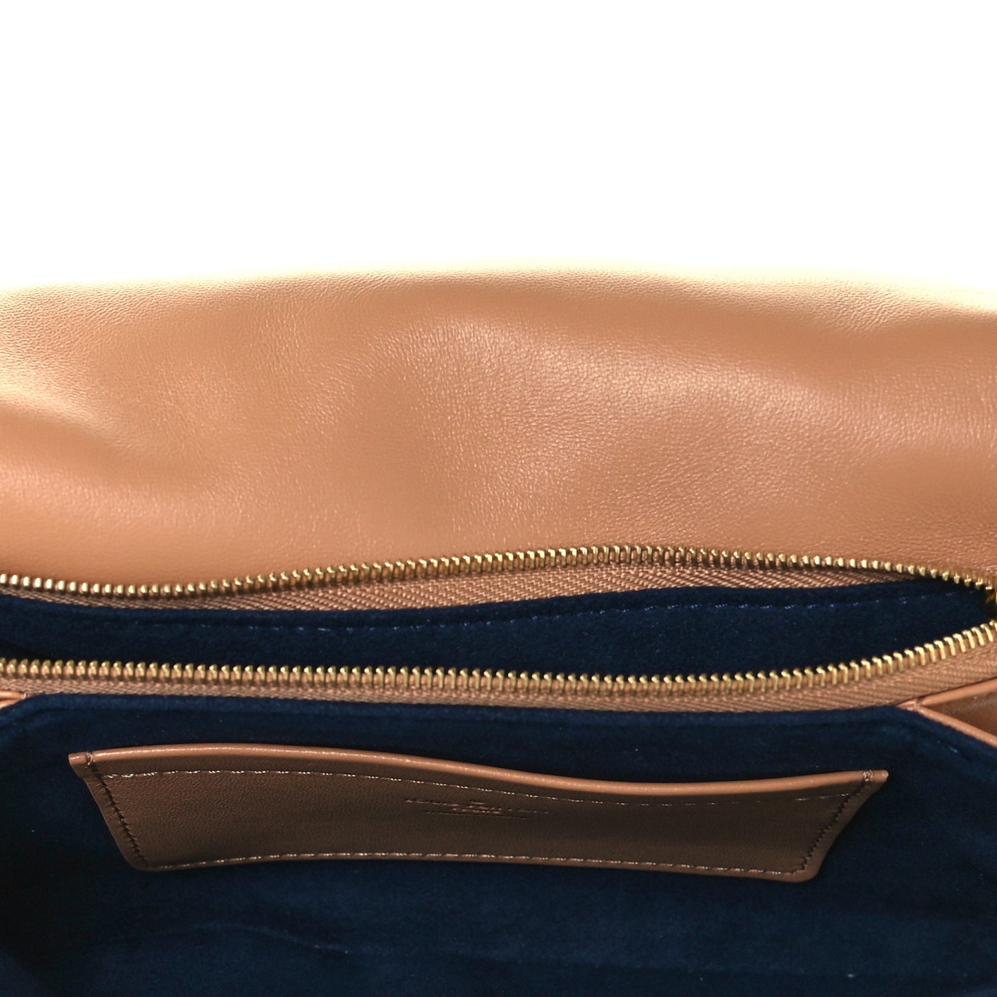 Lambskin Embossed Monogram Pochette Coussin Camel