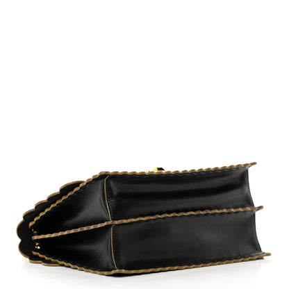 Fendi Vitello Liberty Scalloped Studded Kan I Shoulder Bag Black 4 of 17