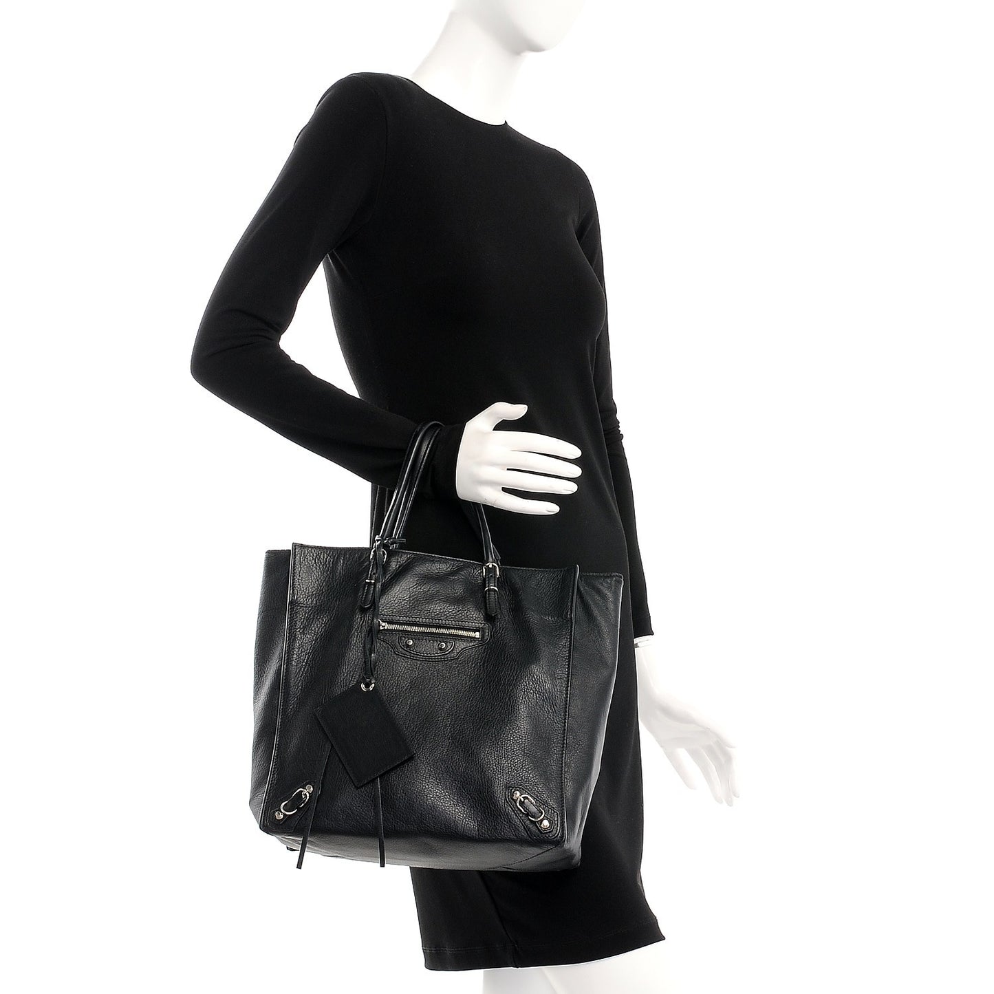 Veau Papier Tote Black