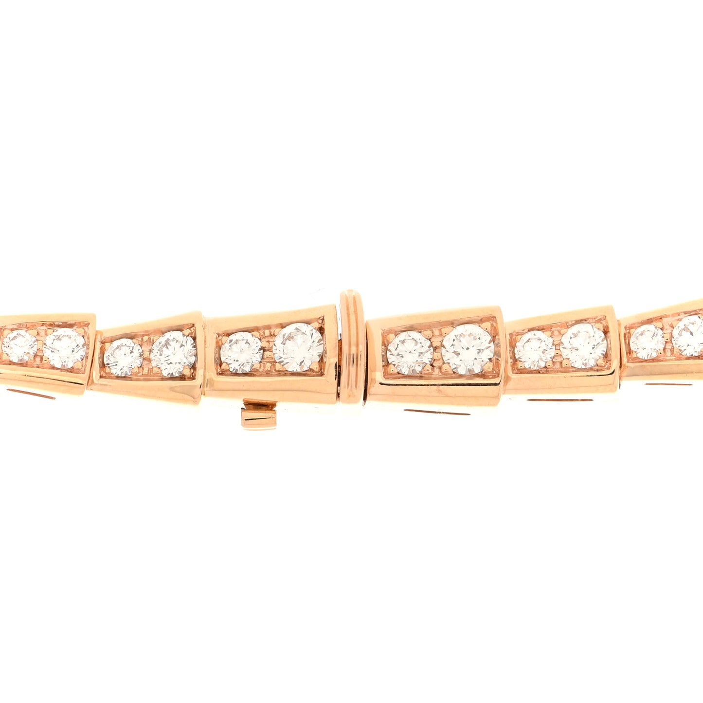 18K Rose Gold Diamond Serpenti Viper Full Pave Choker Necklace