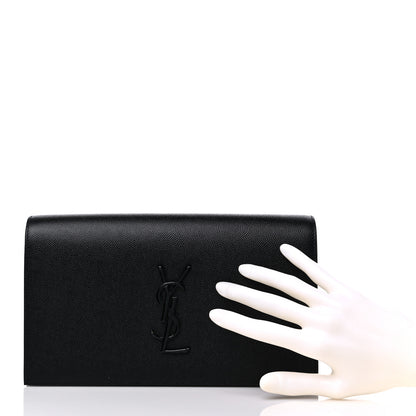 Saint Laurent Grain De Poudre Classic Monogram Kate Clutch Black 3 of 12