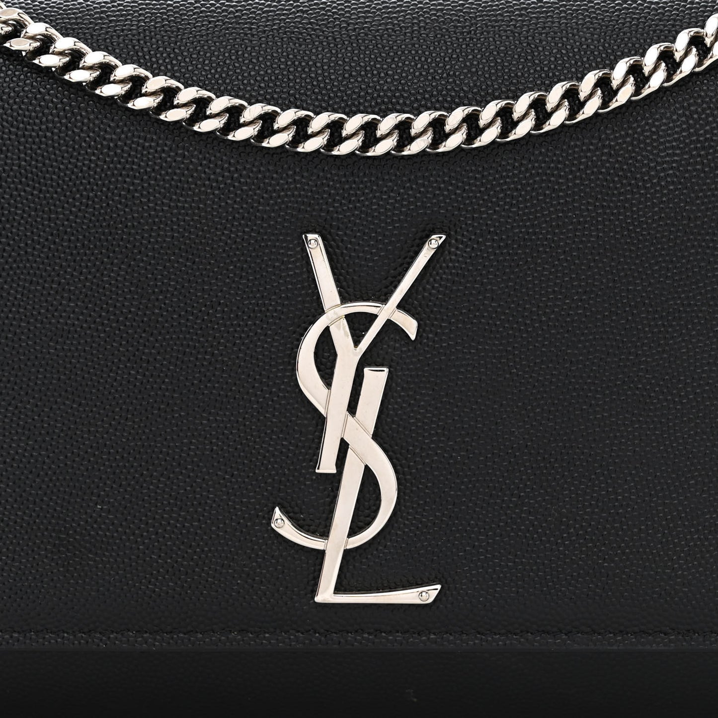 Grain De Poudre Medium Classic Monogram Kate Satchel Black