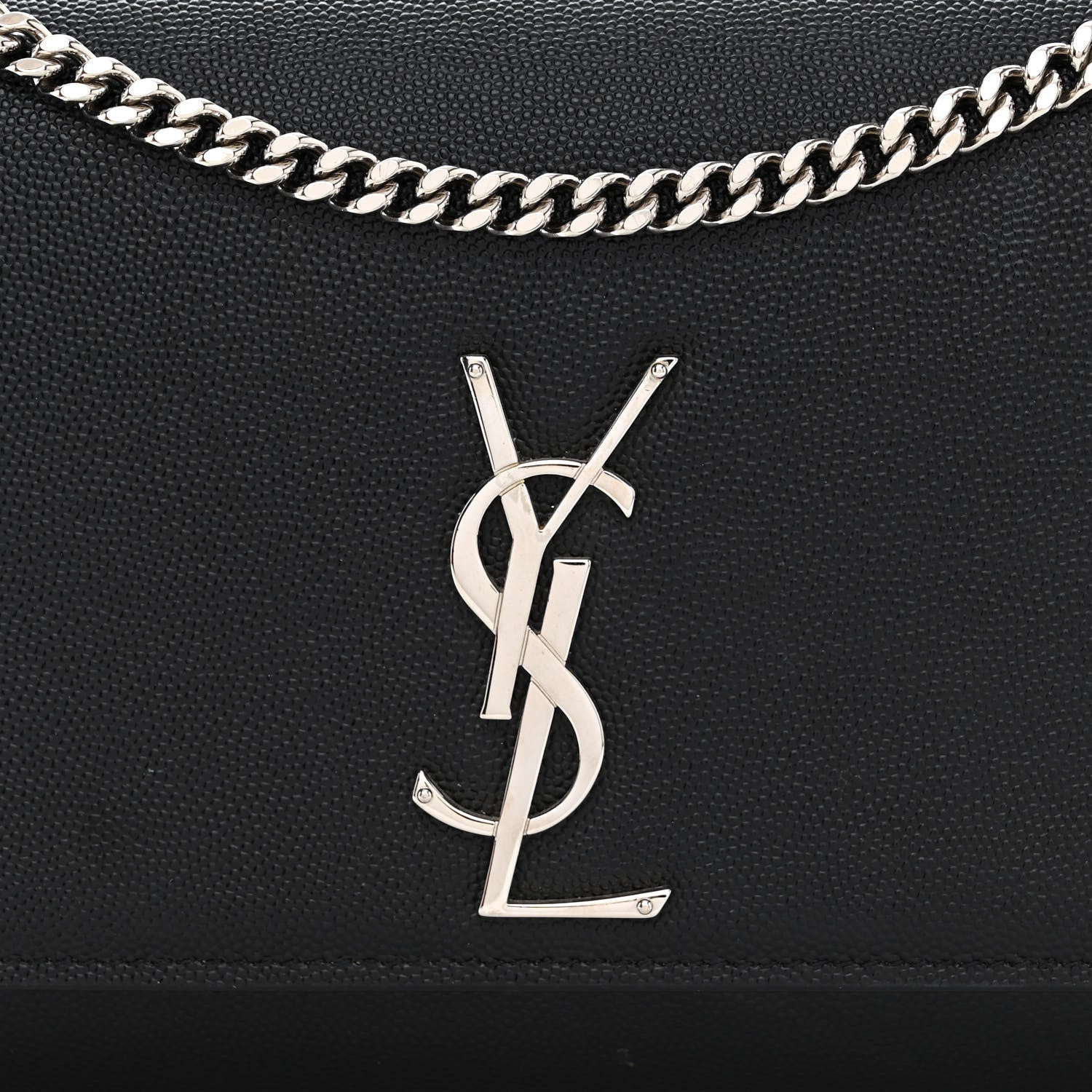 Saint Laurent Grain De Poudre Medium Classic Monogram Kate Satchel Black 9 of 12