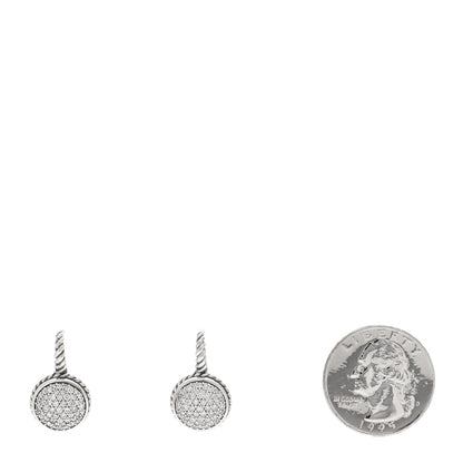 David Yurman Sterling Silver Pave Diamond Drop Earrings 2 of 4