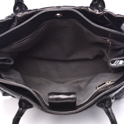 Chanel Glazed Calfskin Quilted Large New Portobello Tote Black 5 of 13