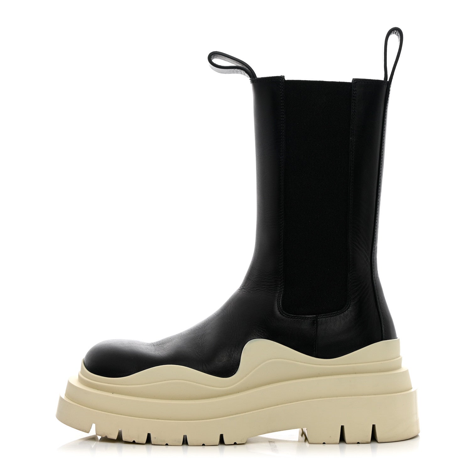 Bottega Veneta Calfskin The Tire Chelsea Boots 36 Black Sea Salt 1 of 18