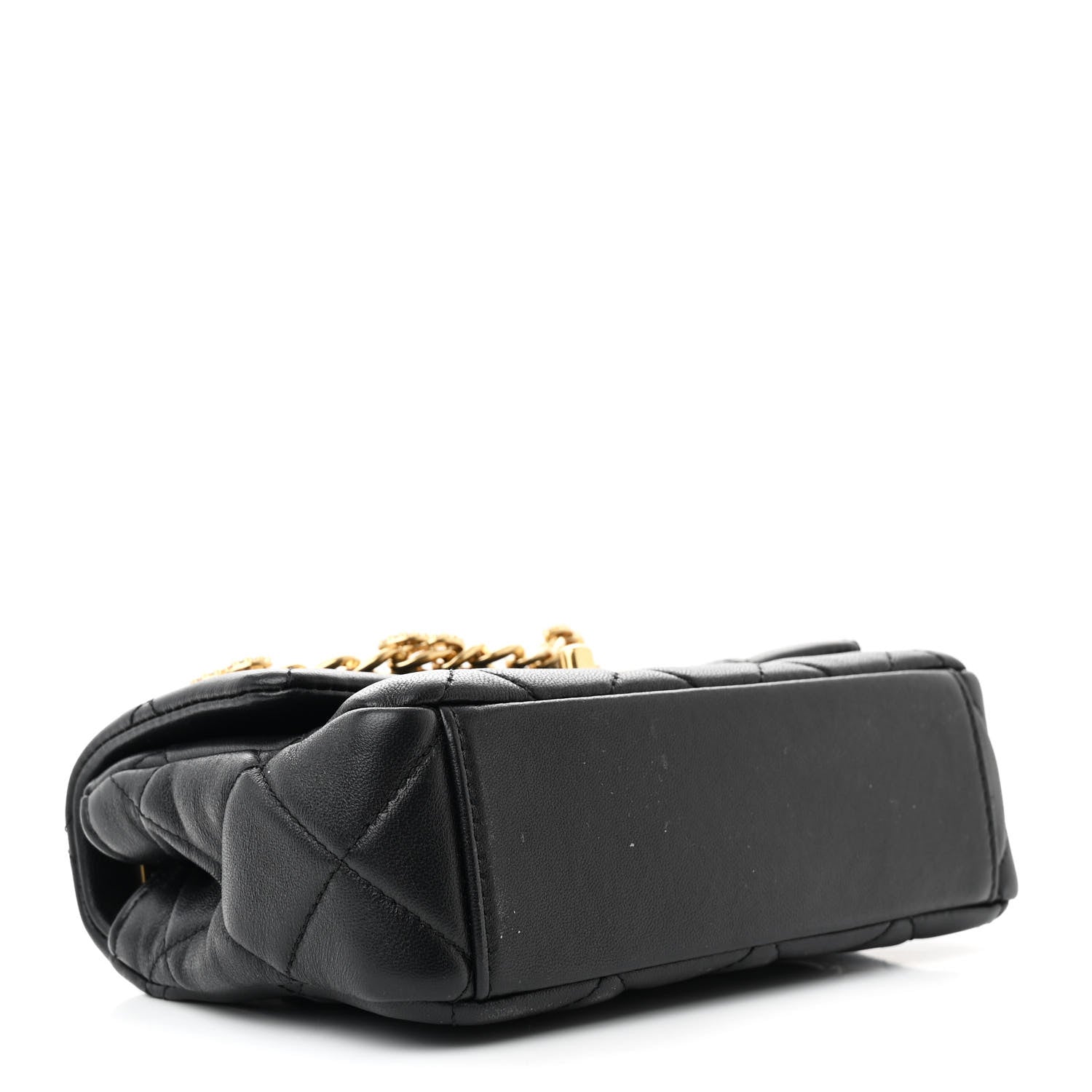 Chanel Lambskin Quilted Mini CC Crystal Logo Chain Flap Black 4 of 10
