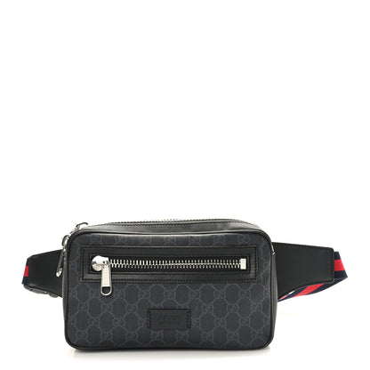 Gucci Soft GG Supreme Monogram Web Belt Bag Black Grey 1 of 9