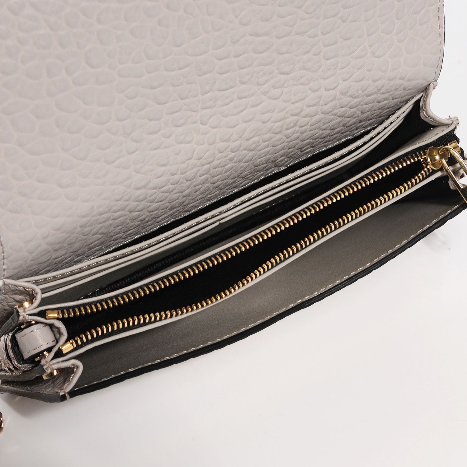 Burberry Signature Grain Madison Small Clutch Bag With Chain Stone White 5 of 6