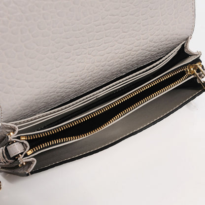 Burberry Signature Grain Madison Small Clutch Bag With Chain Stone White 5 of 6