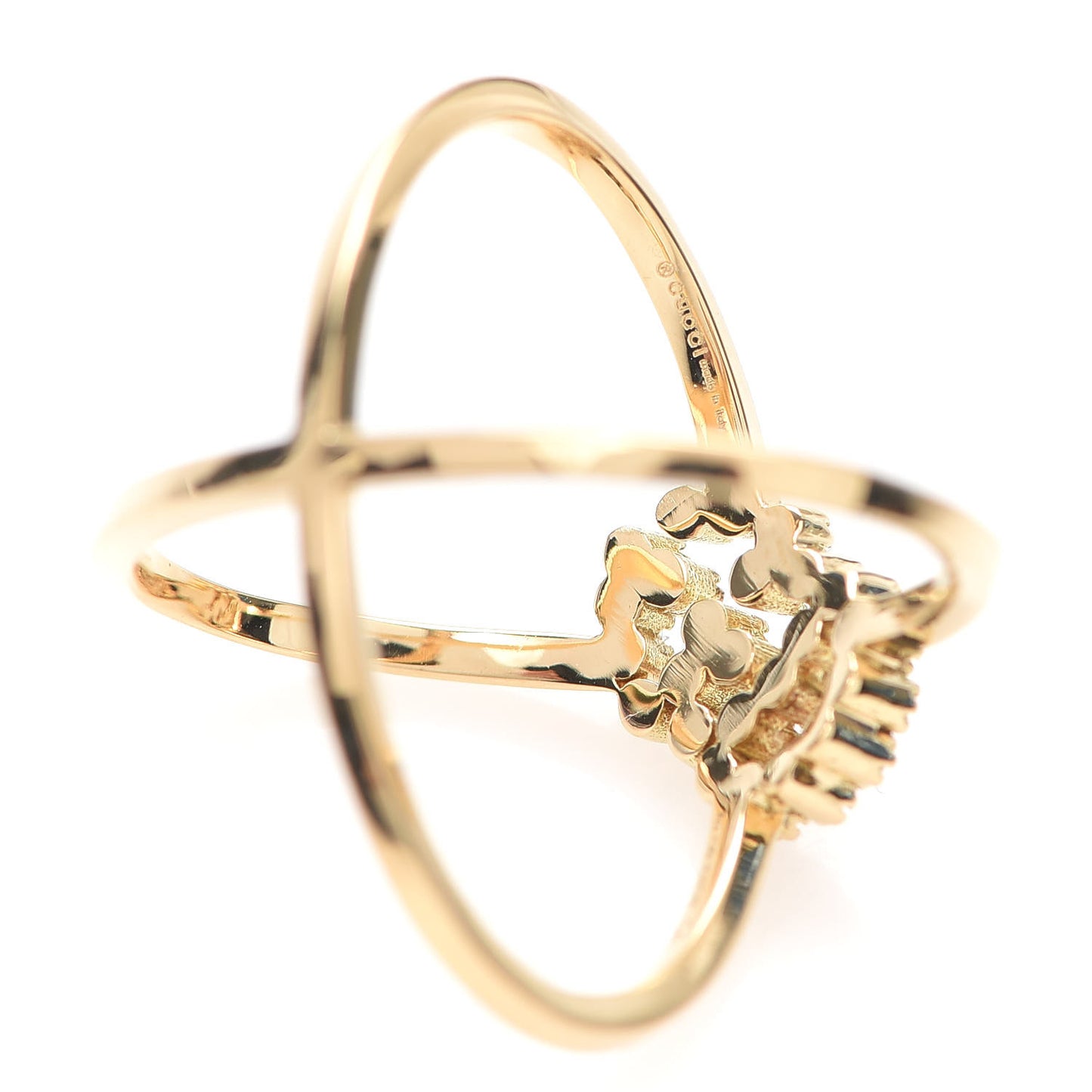 18K Yellow Gold Diamond Running G Cross Ring 53 6.5