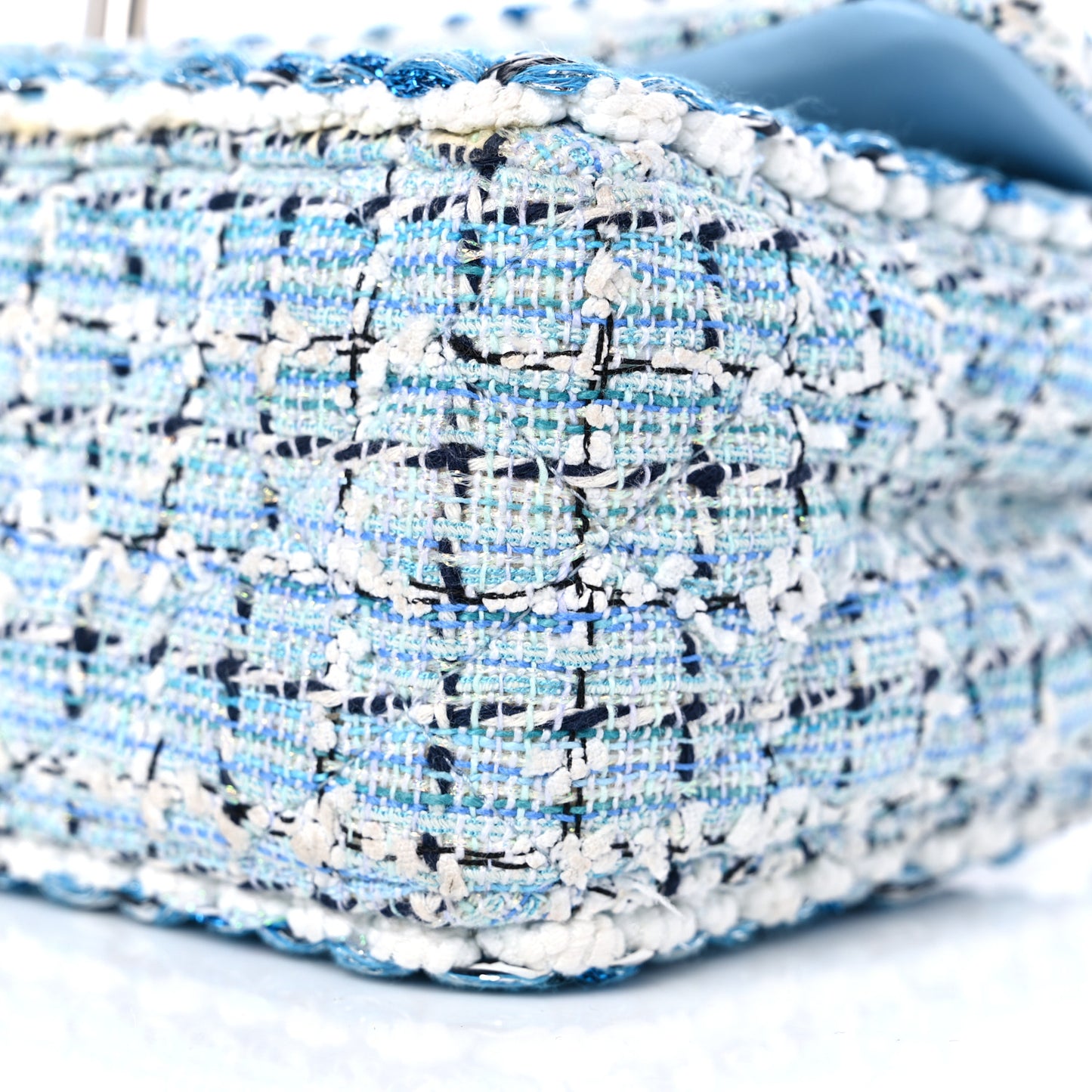 Tweed Braid Mini Flap Blue White