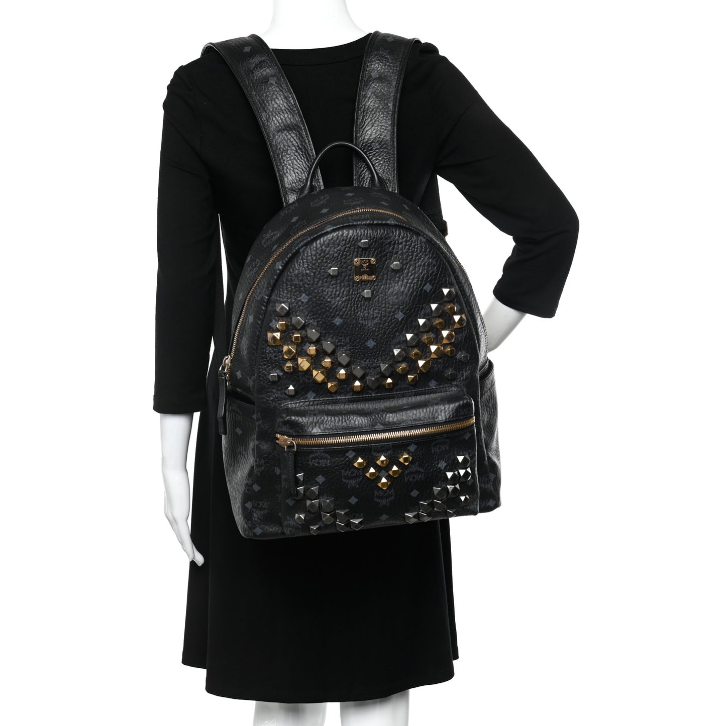 Visetos Studded Medium Stark M Backpack Black